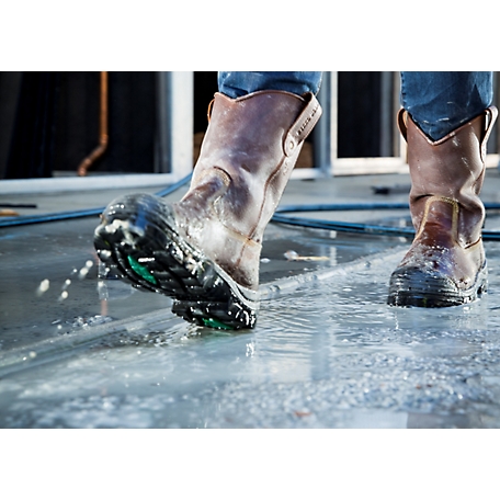 Comfortable Waterproof Steel Toe Work Boot: Steel Blue - Blue Heeler