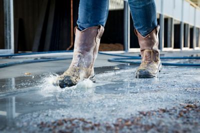 Image showing 3 th Steel Blue Men's Steel Toe Heeler Bump Met Waterproof Wellington Work Boots, 10 in.