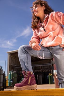 Image showing  Women's Southern Cross Zip PR Lace-Up with Side Zip Steel Toe Work Boots, 6 in.