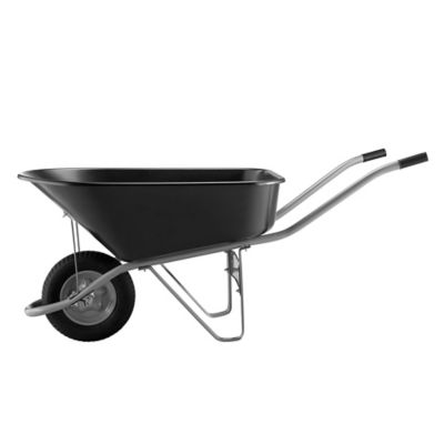 Barn Star 6 cu. ft. 300 lb. Capacity Poly Tub Wheelbarrow with Round Handle