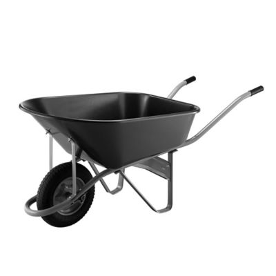 Image showing  6 cu. ft. 300 lb. Capacity Poly Tub Wheelbarrow with Round Handle
