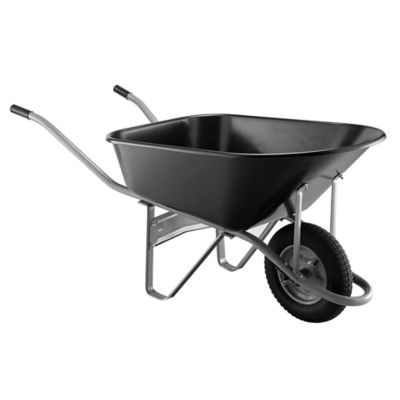Image showing  6 cu. ft. 300 lb. Capacity Poly Tub Wheelbarrow with Round Handle