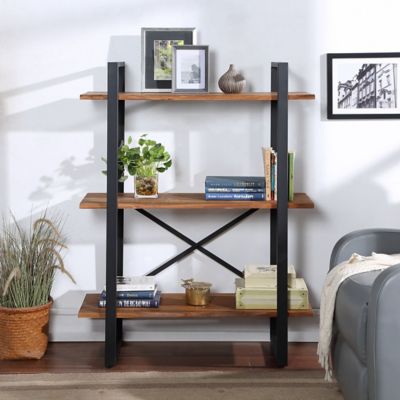 Image showing  3-Tier Live Edge Solid Wood Shelf