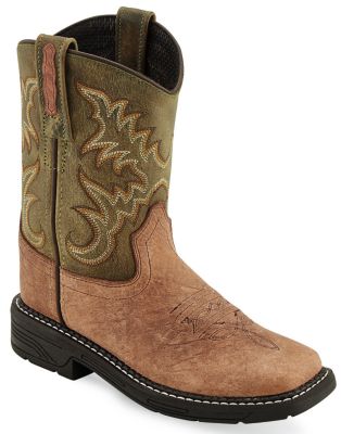 Old West Kids Square Toe Boots Size 4 - 8 | Shop Now