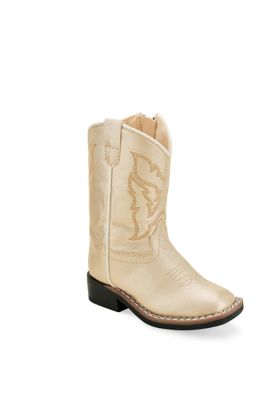 Image showing 0 th Old West Unisex Toddlers' All-Over Leatherette Broad Square Toe Boots