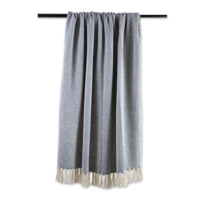 Image showing  Cotton Handloom Chevron Throw Blanket