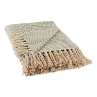 Design Imports Cotton Handloom Chevron Throw Blanket