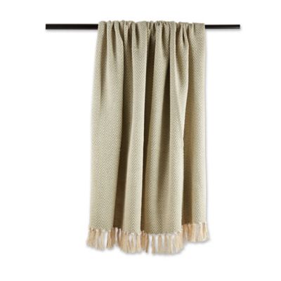 Image showing  Cotton Handloom Chevron Throw Blanket