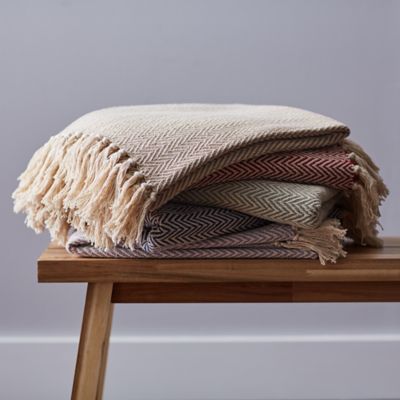 Image showing  Cotton Handloom Chevron Throw Blanket