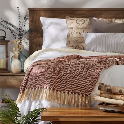 Image showing 5 th Design Imports Cotton Handloom Chevron Throw Blanket