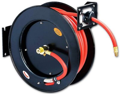 ReelWorks 3/8 in. x 50 ft. Retractable Air-Hose Reel with Hose
