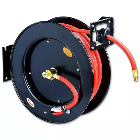 ReelWorks 3/8 in x 50 ft Retractable Air Hose Reel with Hose Air Hose Reels