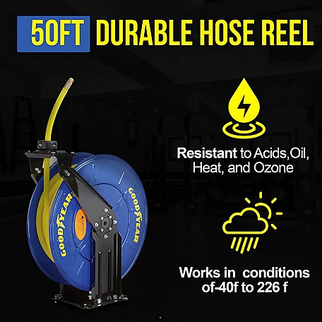 Goodyear 3/8 in. x 50 ft. Retractable Air/Water-Hose Reel at Tractor Supply  Co.