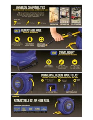 Image showing 6 th Goodyear 3/8 in. x 65 ft. Retractable Air-Hose Reel