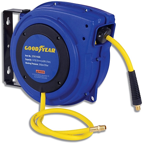 Heavy Duty Auto Retracting Air Hose Reel with 3/8 in. x 50 ft. Hose