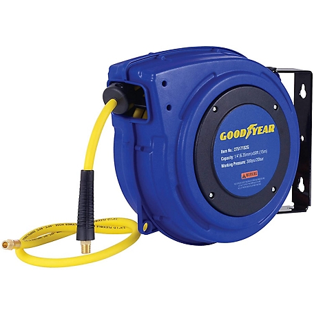 Goodyear Industrial Retractable Air Hose Reel - 1/2 x 50' Ft, 300 PSI
