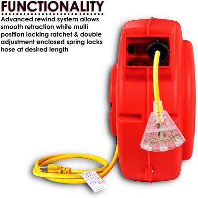 Image showing  80 ft. Indoor/Outdoor Retractable Extension Cord Reel
