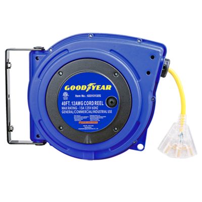 Goodyear 40 ft. Indoor/Outdoor Retractable Extension Cord Reel at