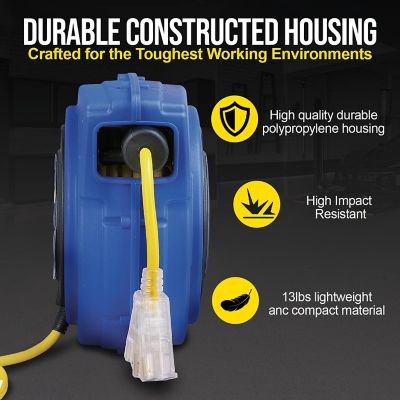 Image showing 5 th Goodyear 40 ft. Indoor/Outdoor Retractable Extension Cord Reel with 3 Outlets