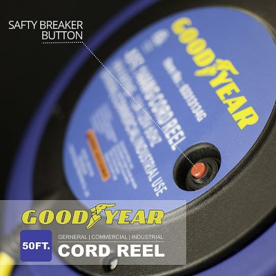 Image showing  50 ft. Indoor/Outdoor Retractable Extension Cord Reel with 3 Outlets