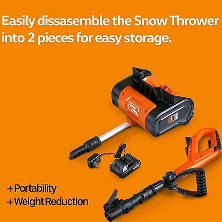SuperHandy Snow Thrower/Power Shovel, Cordless Rechargeable DC 20V,  Handheld, Lightweight | 10 in. Width 5 in. Depth, 25' ft Throwing  Distance, 300