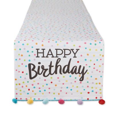 Image showing  Happy Birthday Embellished Decorative Table Runner