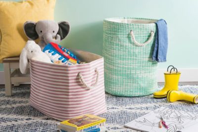 Image showing  Pinstripe Round Paper Bin, Black