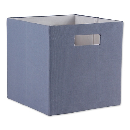 Design Imports Solid Poly Cube Storage Bin, Blue, 13 in. x 13 in. x 13 in.