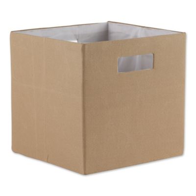 DII Solid Poly Cube Storage Bin, Stone, 13 in. x 13 in. x 13 in.