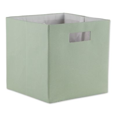 Design Imports Solid Poly Cube Storage Bin, Mint, 13 in. x 13 in. x 13 in.