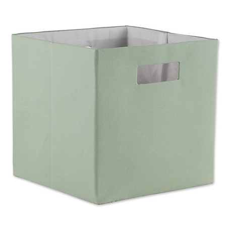 Design Imports Solid Poly Cube Storage Bin, Mint, 13 in. x 13 in. x 13 in.