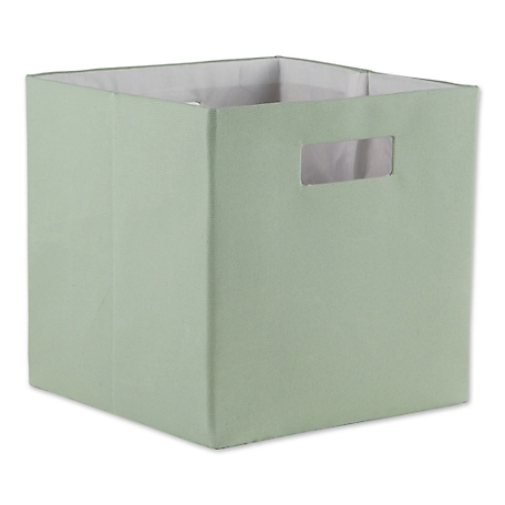 Design Imports Solid Poly Cube Storage Bin, Mint, 13 in. x 13 in. x 13 in.