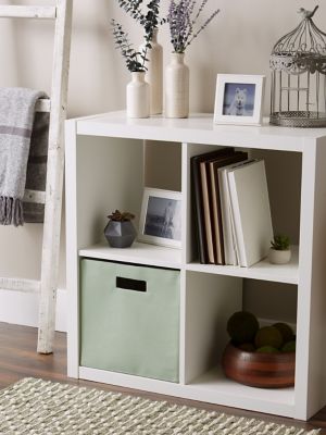 Image showing  Solid Poly Cube Storage Bin, Mint, 13 in. x 13 in. x 13 in.