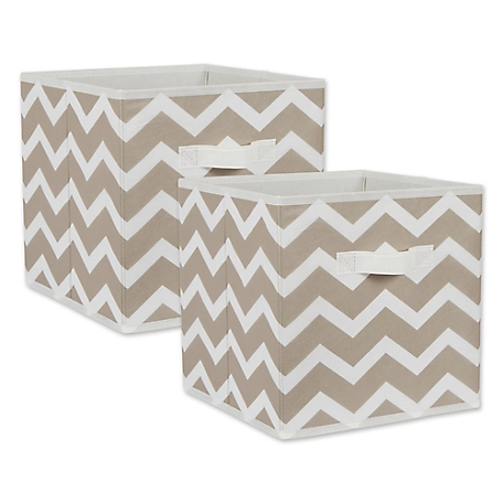 Design Imports Chevron Non-Woven Cube Storage Bins, 11 in. x 11 in. x 11 in., 2-Pack