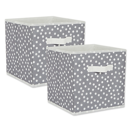 Design Imports Chevron Non-Woven Storage Bins, Gray, 11 in. x 11 in. x 11 in., 2-Pack