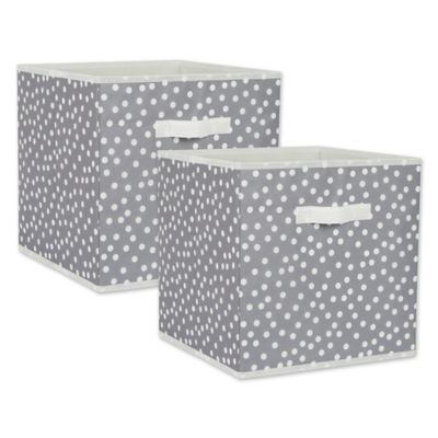 Design Imports Chevron Non-Woven Storage Bins, Gray, 2-Pack