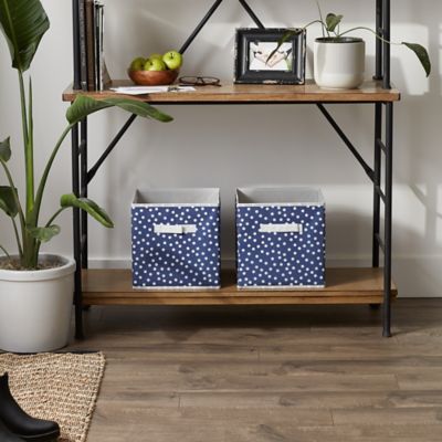 Image showing  Chevron Non-Woven Storage Bins, Blue, 11 in. x 11 in., 2-Pack