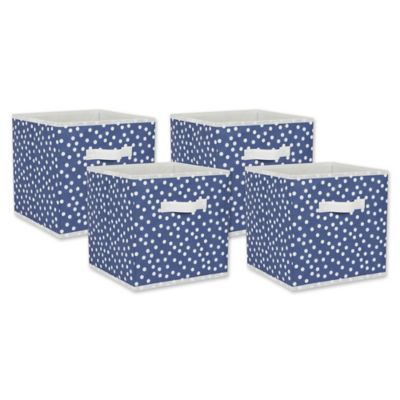 Design Imports Chevron Non-Woven Cube Storage Bins, Black/White, 4-Pack