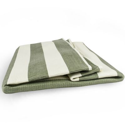 Image showing  Striped Woven Paper Storage Bin, 17 in. x 12 in., Green