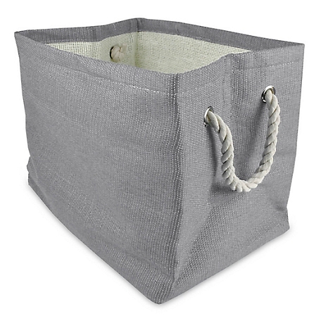 Design Imports Stripe Paper Bin, Gray, 15 in. x 10 in. x 12 in.