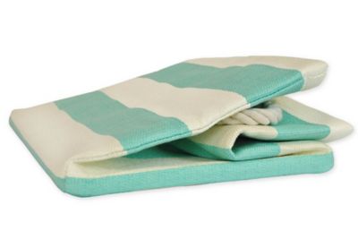 Image showing  Stripe Paper Bin, 17 in. x 12 in., Aqua