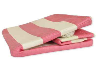 Image showing  Striped Paper Bin, 17 in. x 12 in., Pink