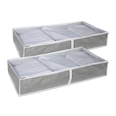 Design Imports Closet Storage Bins, Gray, 40 in. x 18 in. x 6 in., 2 pc.