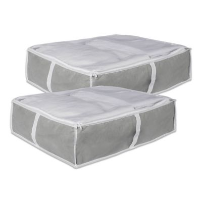 Design Imports Closet Storage Bins, Gray, 24 in. x 18 in. x 12 in., 2 pc.