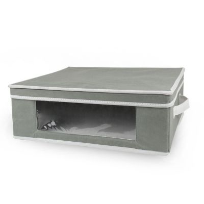 Design Imports Closet Storage Bin, 15.5 in. x 5.5 in. x 14 in., Gray