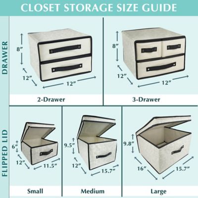Image showing  Closet Storage Bin with Drawers, Damask