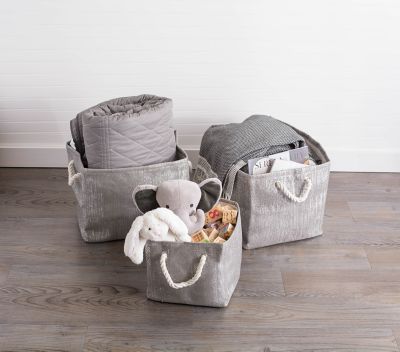 Image showing  Gray Lurex Paper Storage Bin, 11 in. x 10 in. x 9 in.
