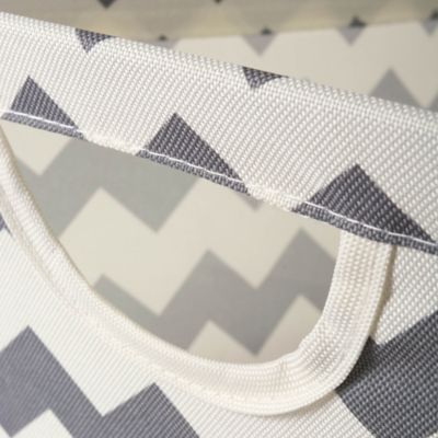 Image showing  Gray Chevron Poly Trapezoid Storage Bin, 16 in. x 12 in. x 10 in.