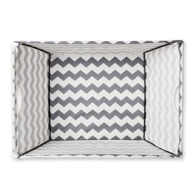 Image showing  Gray Chevron Poly Trapezoid Storage Bin, 16 in. x 12 in. x 10 in.