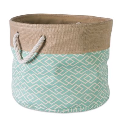 DII Burlap Diamond Round Storage Bin, 9 in. x 12 in. x 12 in.